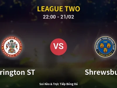 🔴 Trực Tiếp: Accrington ST 0-1 Shrewsbury – Link Xem League Two (Full HD)