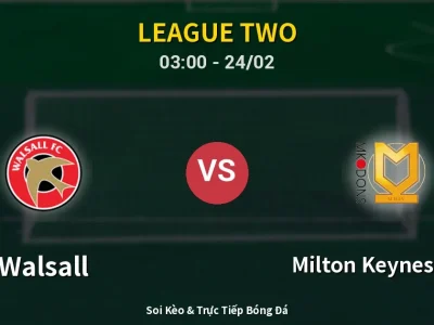 Kết Quả: Walsall 0-2 Milton Keynes Dons – Highlight & Bàn Thắng | League Two