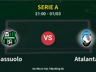 🔴 Trực Tiếp: Sassuolo 2-0 Atalanta – Link Xem Serie A (Full HD)