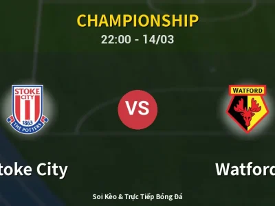 🔴 Trực Tiếp: Stoke City 0-0 Watford – Link Xem Championship (Full HD)
