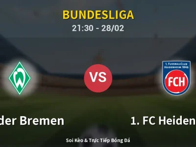 Soi Kèo Werder Bremen vs 1. FC Heidenheim – 21:30 28/02 | Nhận Định, Dự Đoán Tỷ Số
