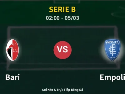 Kết Quả: Bari 2-1 Empoli – Highlight & Bàn Thắng | Serie B