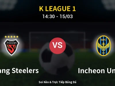 Kết Quả: Pohang Steelers 1-1 Incheon United – Highlight & Bàn Thắng | K League 1