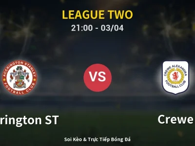 🔴 Trực Tiếp: Accrington ST 2-0 Crewe – Link Xem League Two (Full HD)