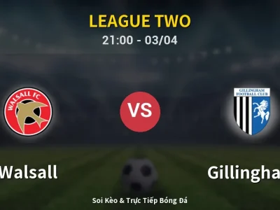 🔴 Trực Tiếp: Walsall 2-2 Gillingham – Link Xem League Two (Full HD)