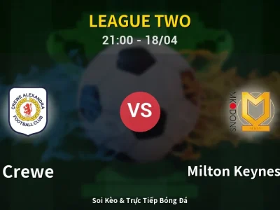 Soi Kèo Crewe vs Milton Keynes Dons – 21:00 18/04 | Nhận Định, Dự Đoán Tỷ Số