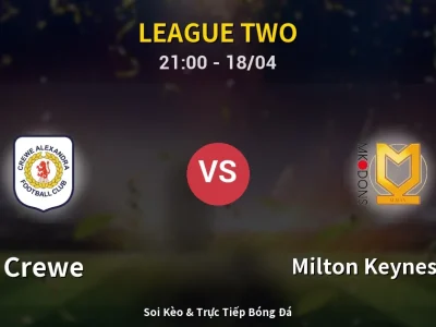 Soi Kèo Crewe vs Milton Keynes Dons – 21:00 18/04 | Nhận Định, Dự Đoán Tỷ Số