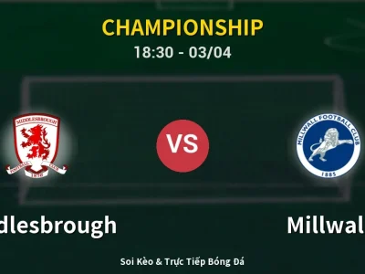 Kết Quả: Middlesbrough 1-2 Millwall – Highlight & Bàn Thắng | Championship