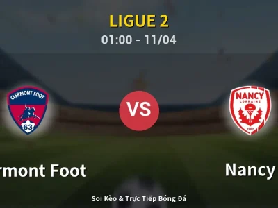 🔴 Trực Tiếp: Clermont Foot 0-1 Nancy – Link Xem Ligue 2 (Full HD)